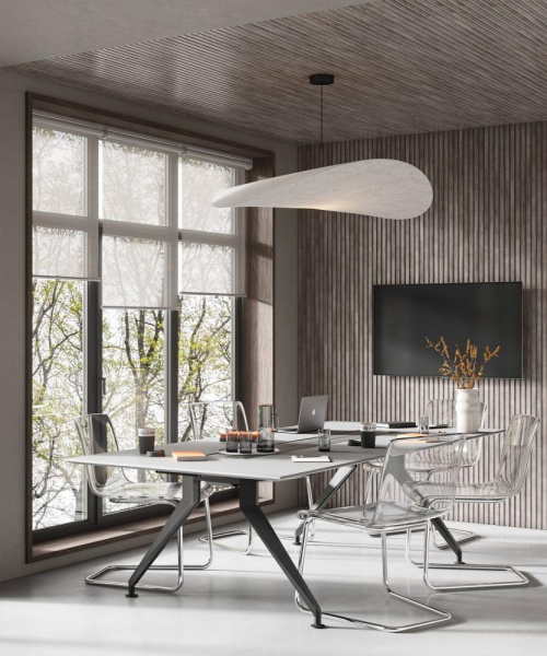 Акустическая панель, черный войлок, 2750х600х19мм, рейки МДФ дуб Дымчатый