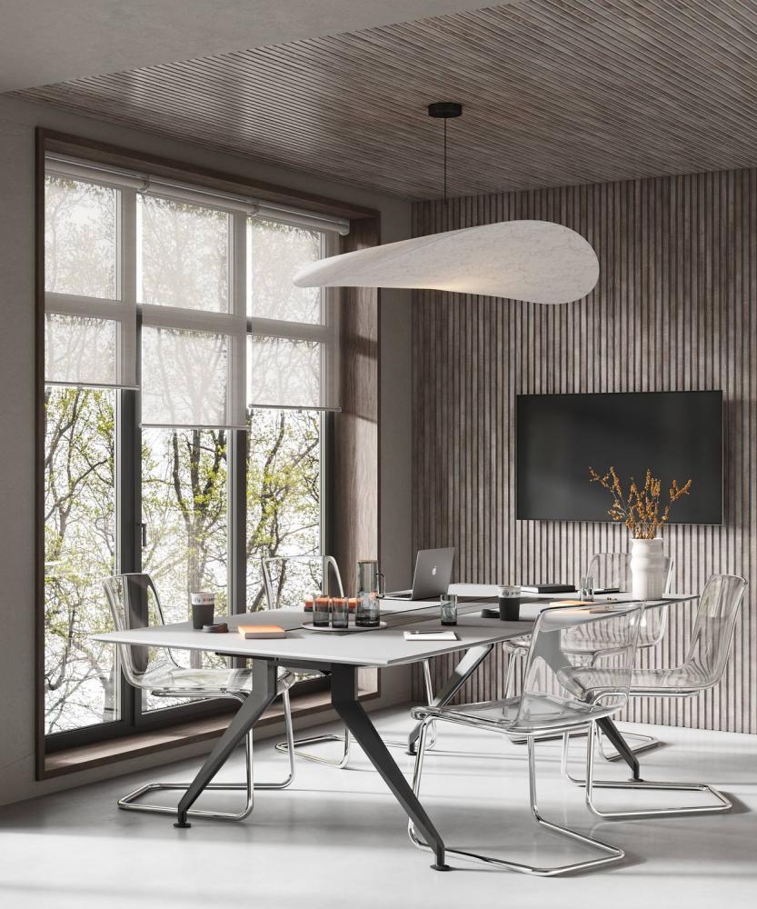 Акустическая панель, черный войлок, 2750х600х19мм, рейки МДФ дуб Дымчатый